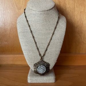 Chico’s Goldtone Sparkle Flower Pendant Necklace